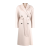 Manteau ceinturé à boutonnière croisée cachemire beige rose