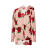 Blouse drapée viscose elasthanne rose fleurs rouge