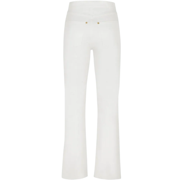 Pantalon Jeans FENDI coton blanc logo métal doré