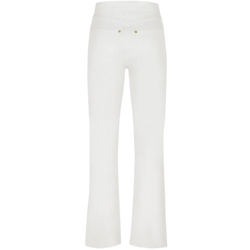 Pantalon Jeans FENDI coton blanc logo métal doré