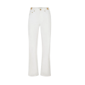 Pantalon Jeans coton blanc logo métal doré