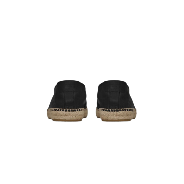 Espadrilles Saint Laurent en cuir noir logo