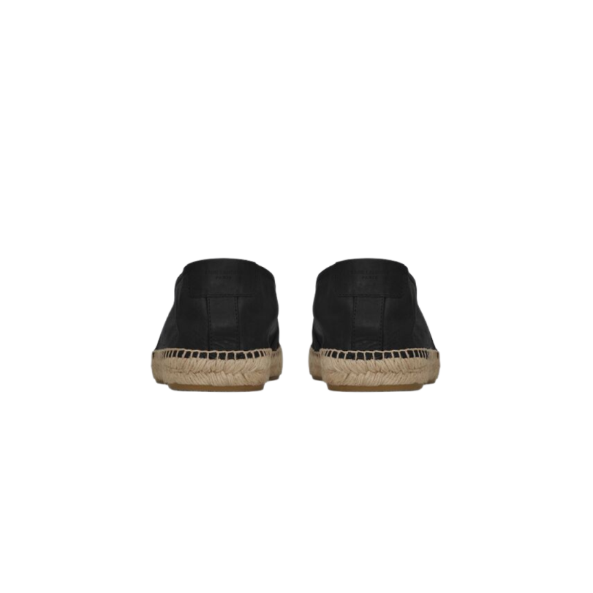 Espadrilles Saint Laurent en cuir noir logo