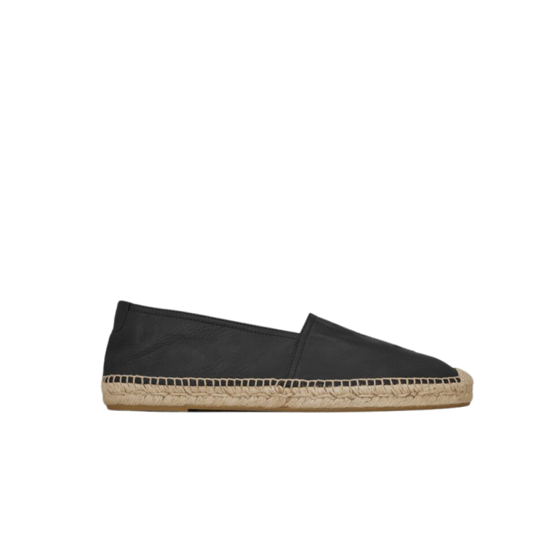 Espadrilles en cuir noir logo