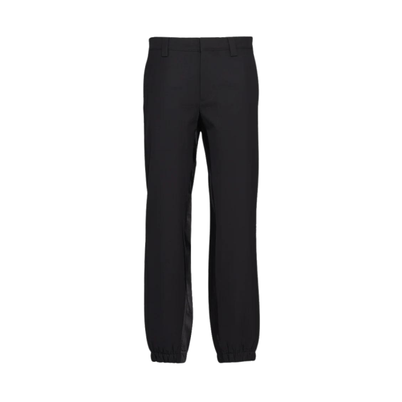 Pantalon laine noire bande...