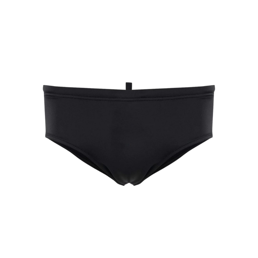 Slip de bain DSQUARED noir imprimé ICON blanc