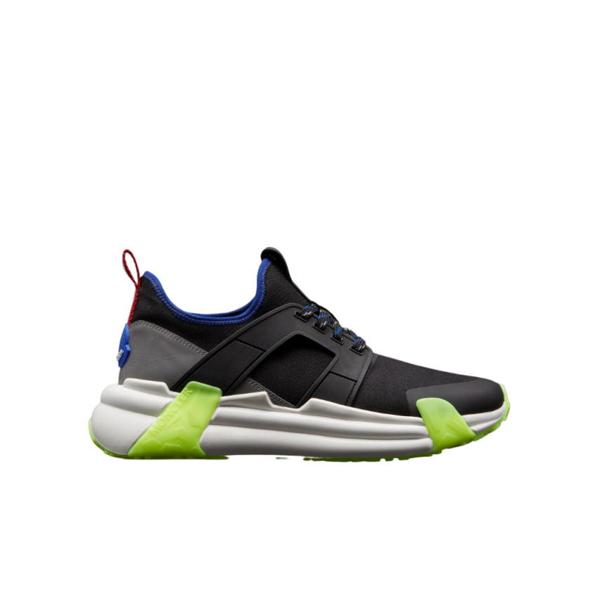 Sneakers baskets MONCLER Lunarove noir semelle jaune fluo