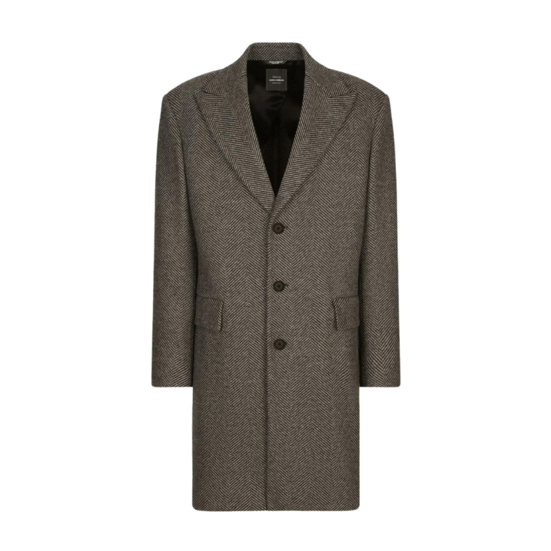 Manteau mi-long tweed laine...