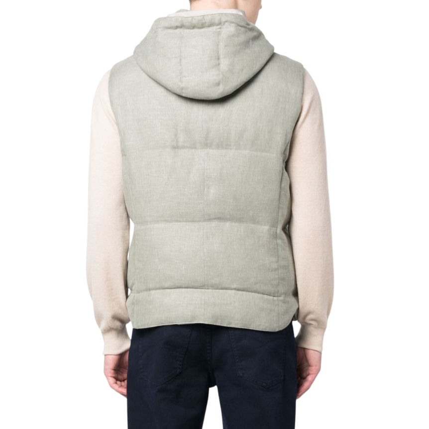 Gilet sans manches BRUNELLO CUCINELLI à capuche Vert amande