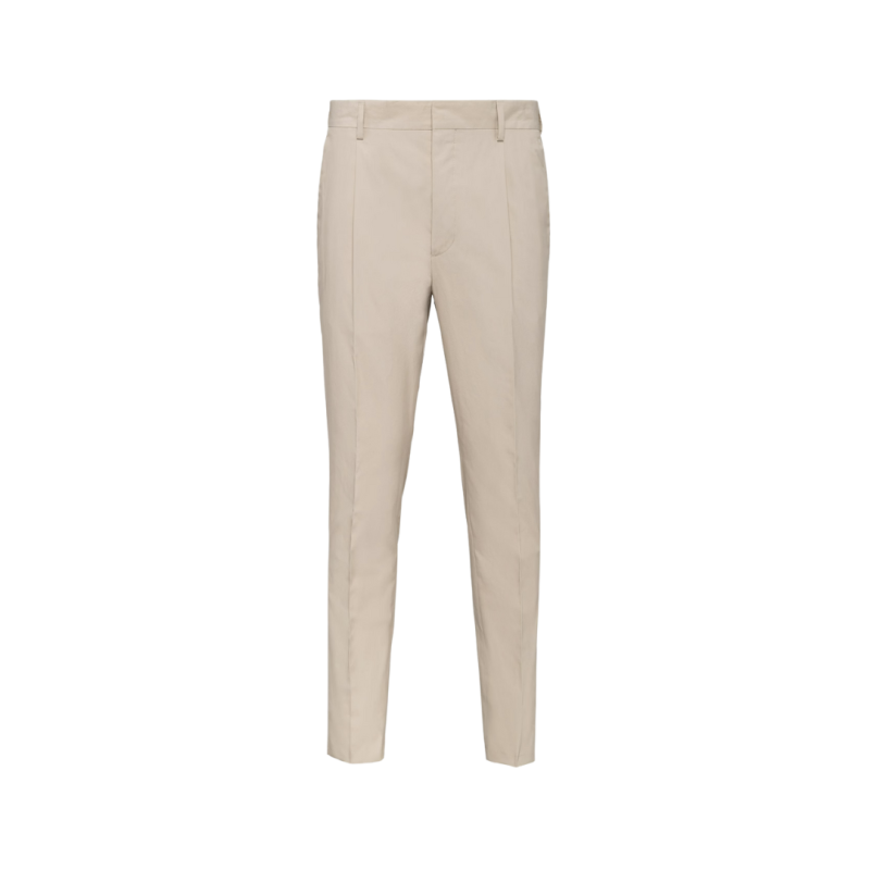 Pantalon coton stretch beige