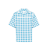 Chemise manche courte oversize coton vichy blanc bleu