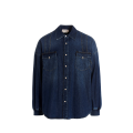 Chemise en jean boutonnée manches longues denim coton bleu