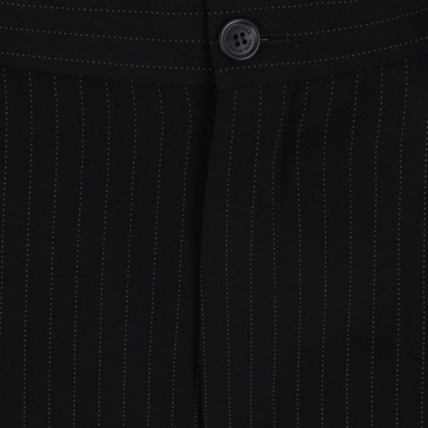 Pantalon BALENCIAGA Palazzo sergé noir fines rayures blanches