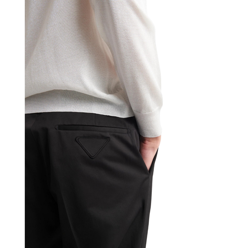 Pantalon PRADA en gabardine de coton noir