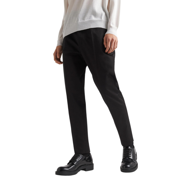 Pantalon PRADA en gabardine de coton noir