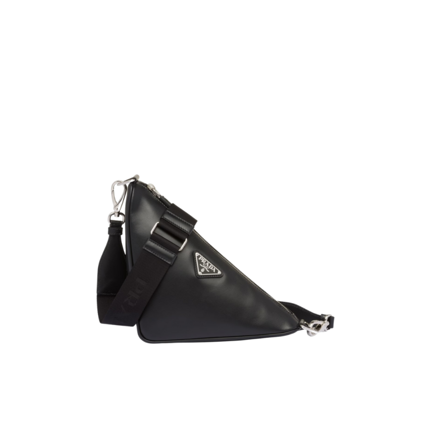 Sac Prada Petit Triangle en cuir saffiano noir