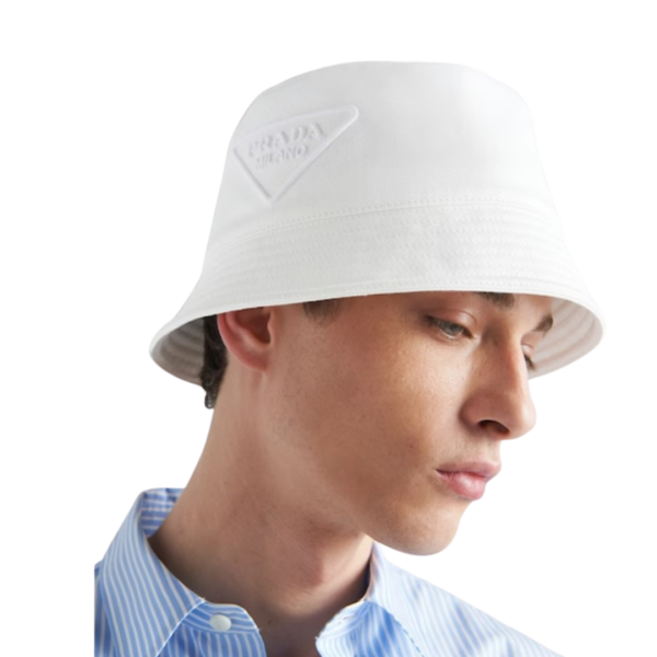 bob PRADA streetwear coton blanc logo brodé