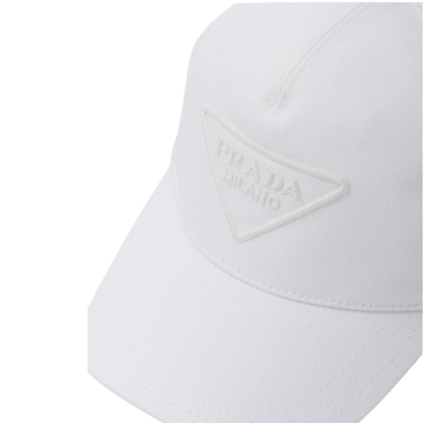 casquette de baseball PRADA coton blanc logo brodé
