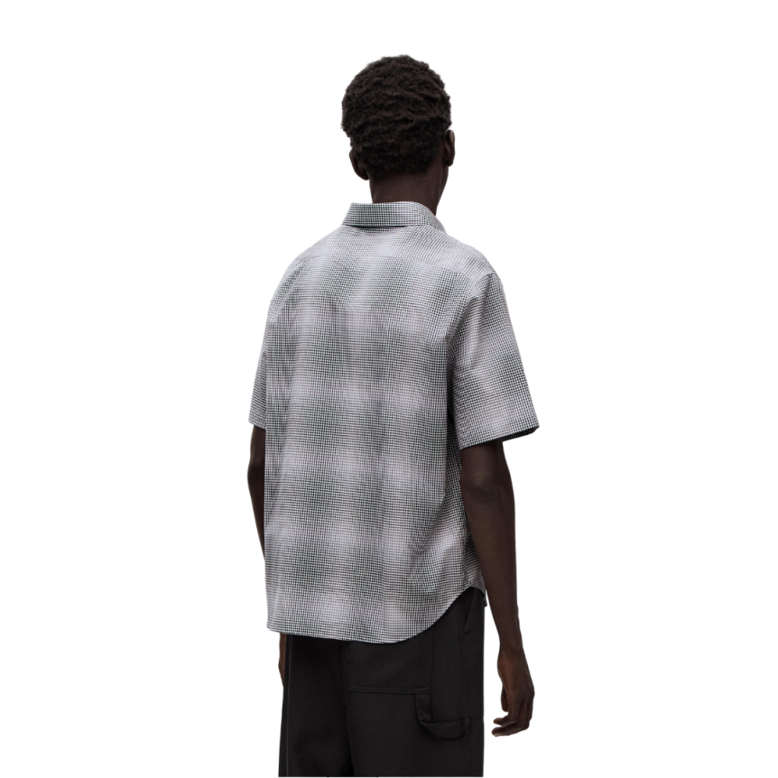 Chemise LOEWE manches courtes à carreaux vichy noir blanc délavé