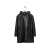 Manteau à capuche cuir nappa noir poche anagramme