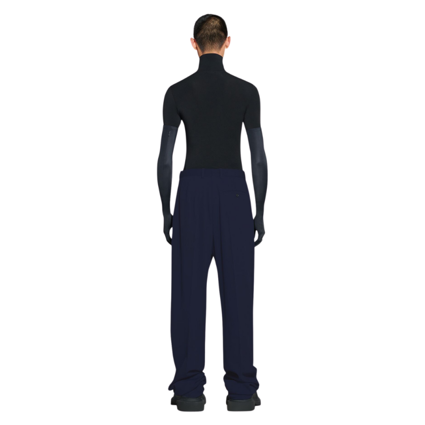 Pantalon Tailored BALENCIAGA Fit Large laine stretch bleu foncé NYC Show