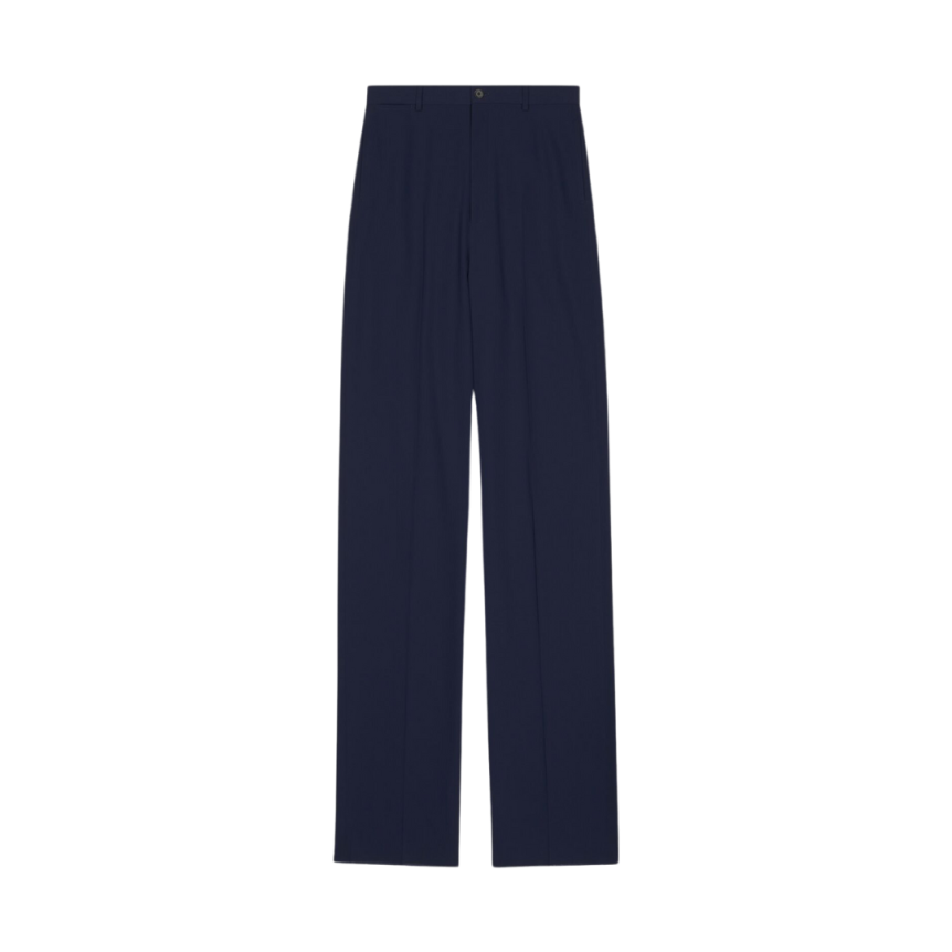Pantalon Tailored BALENCIAGA Fit Large laine stretch bleu foncé NYC Show