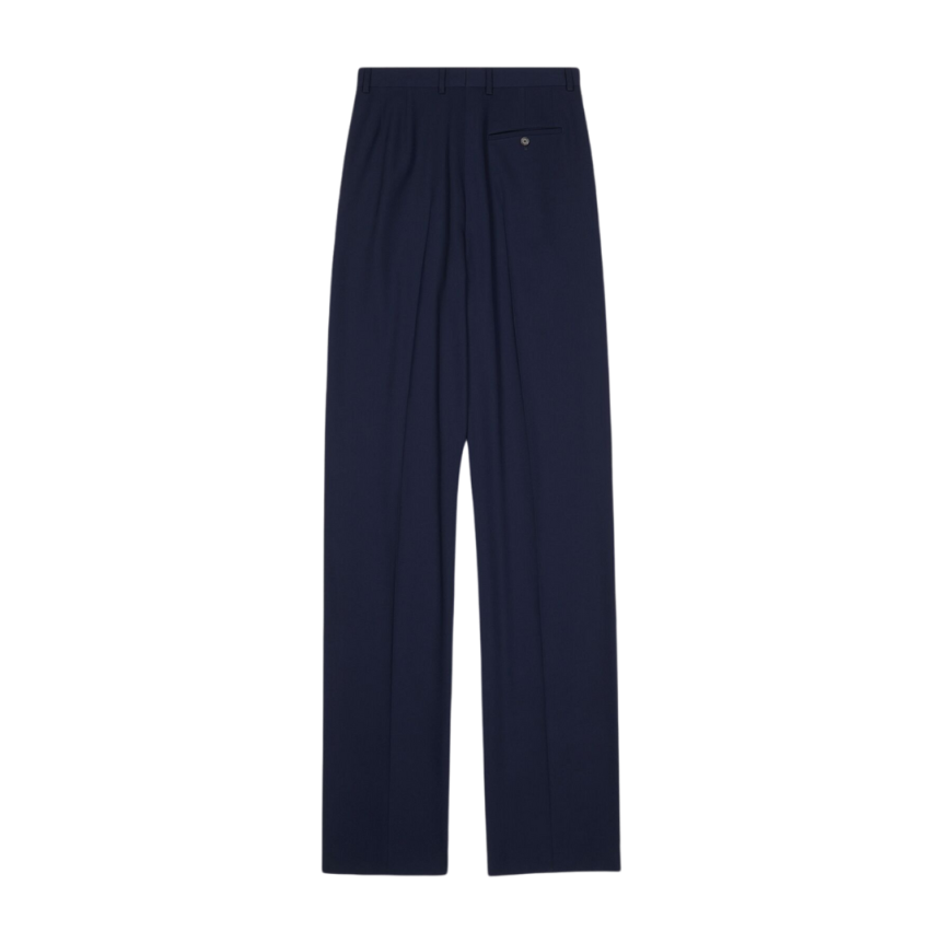 Pantalon Tailored BALENCIAGA Fit Large laine stretch bleu foncé NYC Show