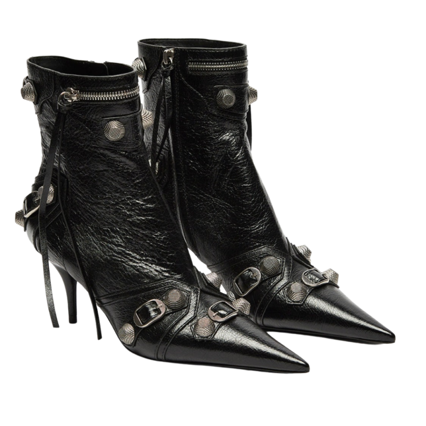 Bottine BALENCIAGA Cagole 70 mm cuir agneau Arena noir