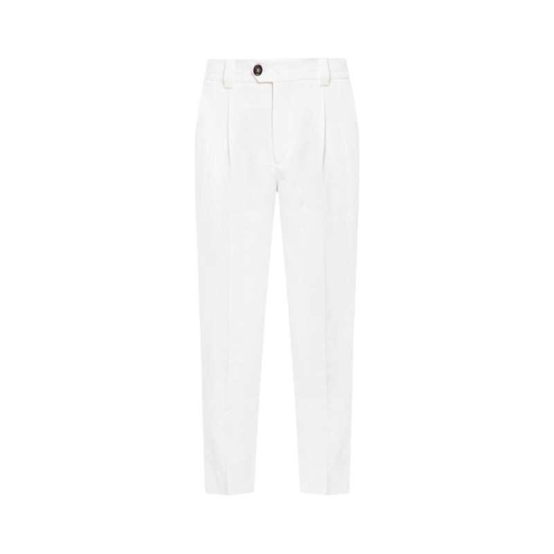 Pantalon à pince lin blanc...