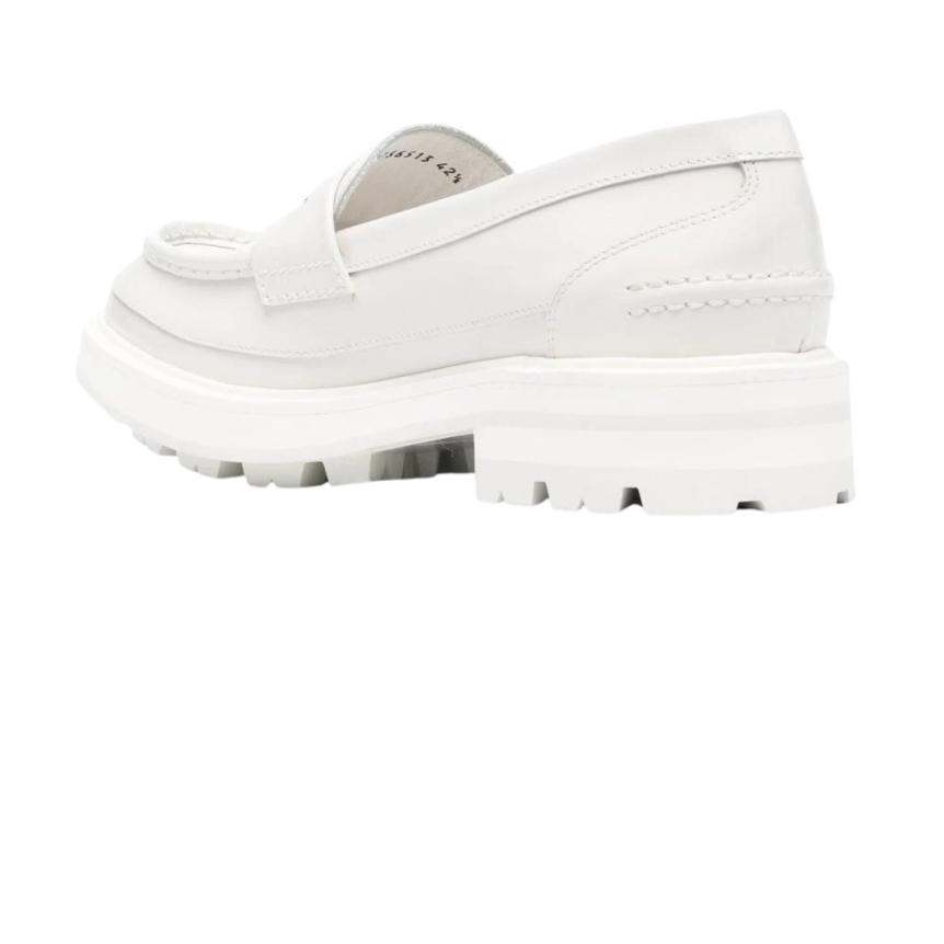 Mocassins ALEXANDER MCQUEEN cuir blanc semelle crantée