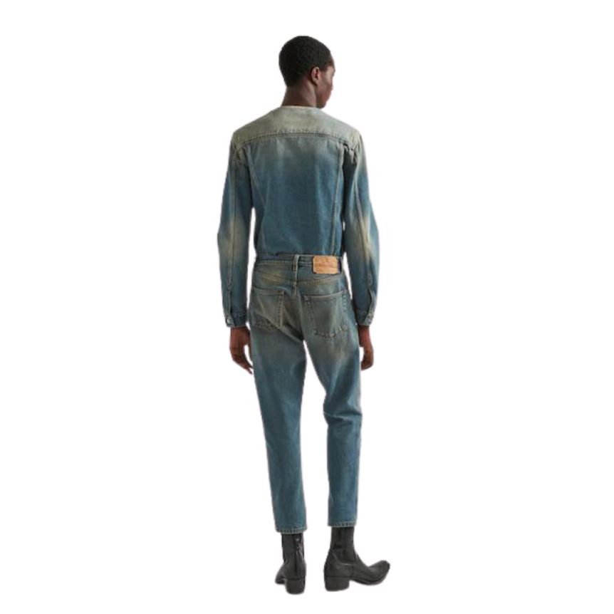 Jeans PRADA 5 poches bleu delavé Défilé