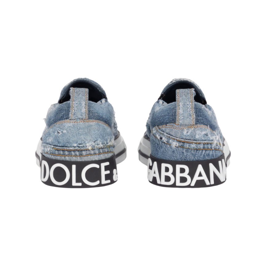 Baskets slip on patchwork denim bleu Custom 2.Zero