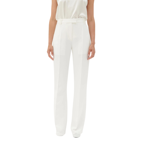 Pantalon BARBARA BUI Roxy costume évasé 7/8 crêpe blanc