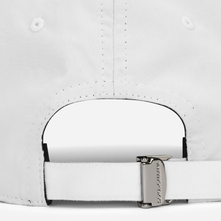 Casquette de baseball DOLCE & GABBANA coton stretch blanc plaque métal logo