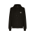 Sweat à capuche en jersey de coton noir étiquette métal logo