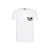 T-shirt col rond coton blanc patch galon noir