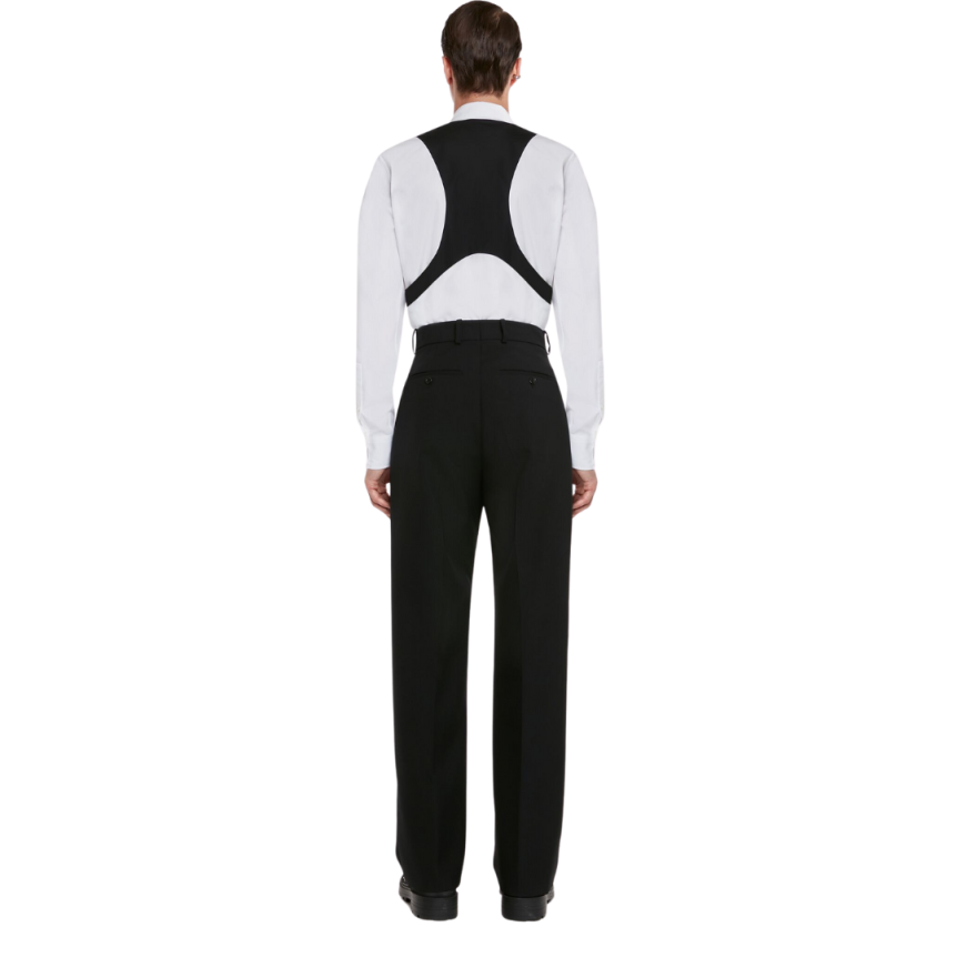 Chemise ALEXANDER MCQUEEN manche longue Coton Blanc Harnais noir