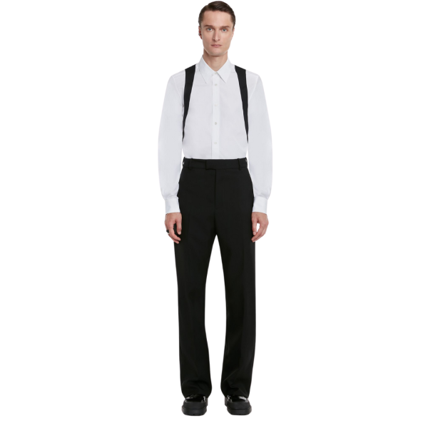 Chemise ALEXANDER MCQUEEN manche longue Coton Blanc Harnais noir