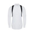 Chemise manche longue Coton Blanc Harnais noir