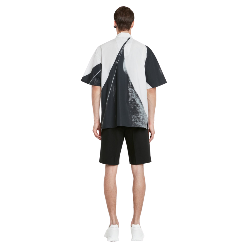 Chemise Hawaïenne ALEXANDER MCQUEEN coton blanc Imprimé Coup De Pinceau Noir