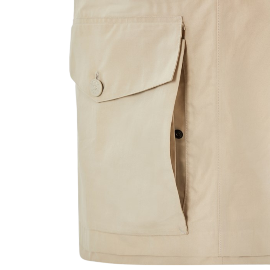 Parka saharienne STONE ISLAND Ghost coton beige patch ton sur ton