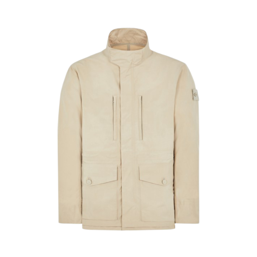 Parka saharienne STONE ISLAND Ghost coton beige patch ton sur ton