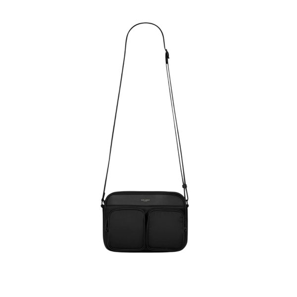 Sac SAINT LAURENT Bandoulière Camera City nylon cuir noir