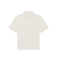 Polo Cassandre piqué de coton écru logo YSL brodé