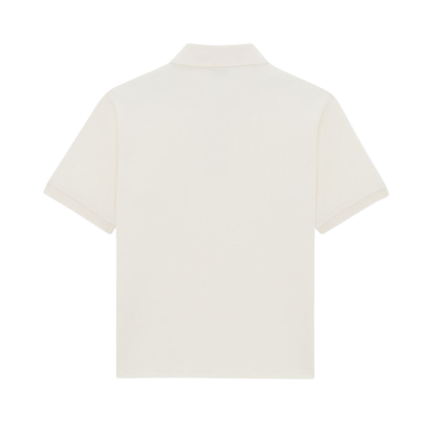 Polo Cassandre piqué de coton écru logo YSL brodé