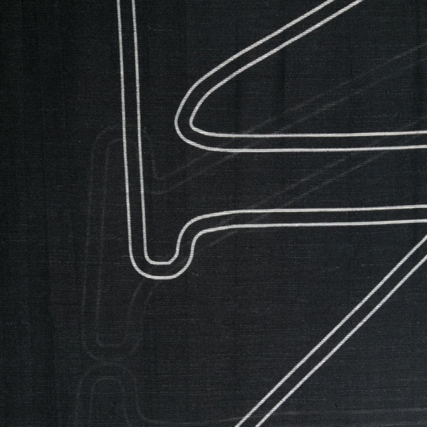 Echarpe LANVIN viscose coton noir logo blanc