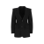 Veste blazer simple boutonnage laine noire fines rayures blanches