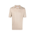 Pull manche courte col polo coton côtelé beige