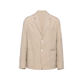 Veste droite coton beige broderie logo dos