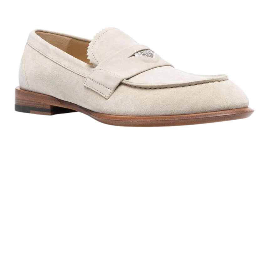 Mocassins ALEXANDER MCQUEEN daim beige plaque logo